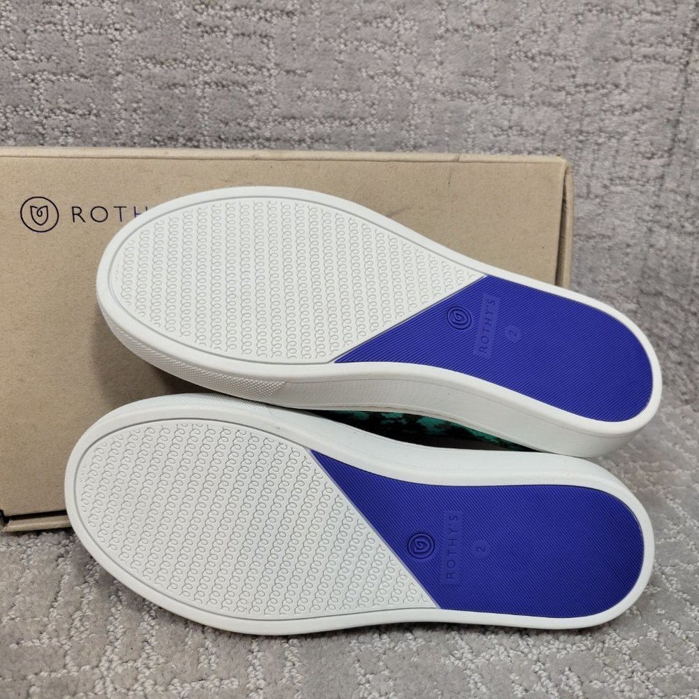 Rothy's The Kids Sneaker Aqua Camo Slip On Shoes Little Kids Size 2 - Picture 8 of 10